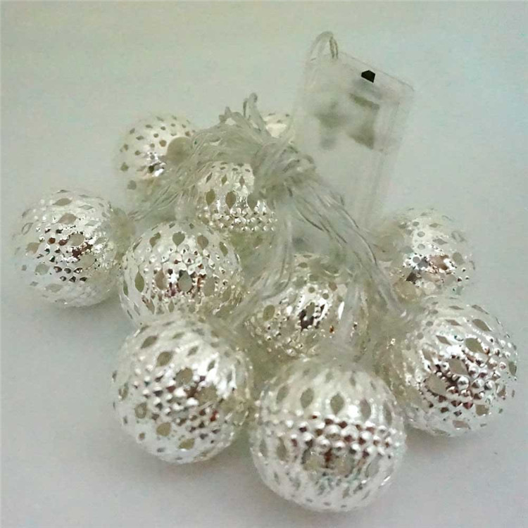 Wholesale Morocco Gold Wall Hanging Copper Wire Disco Ball Fairy Lights for Outdoor