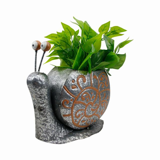 Large antique galvanized garden snail flower pots deep plan pots ornament