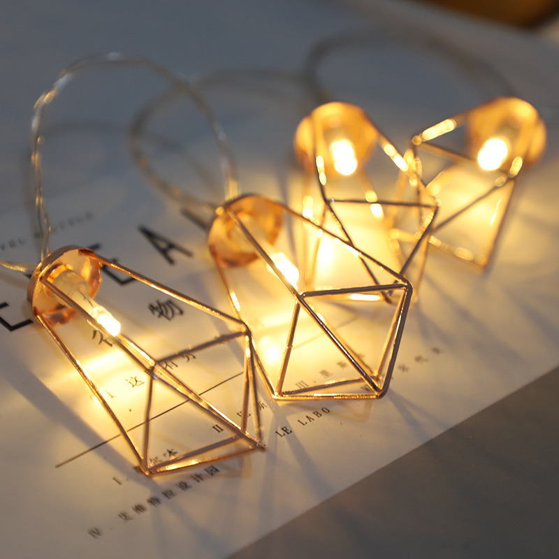 Indoor Fairy Diamond Shape Battery Operated Christmas String Light for Bedroom Factory