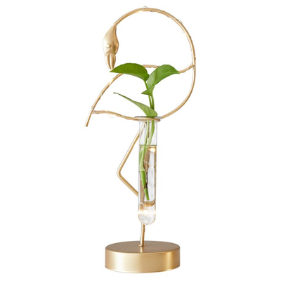 nordic transparent glass flamingo flower plant bonsai pot for indoor table factory