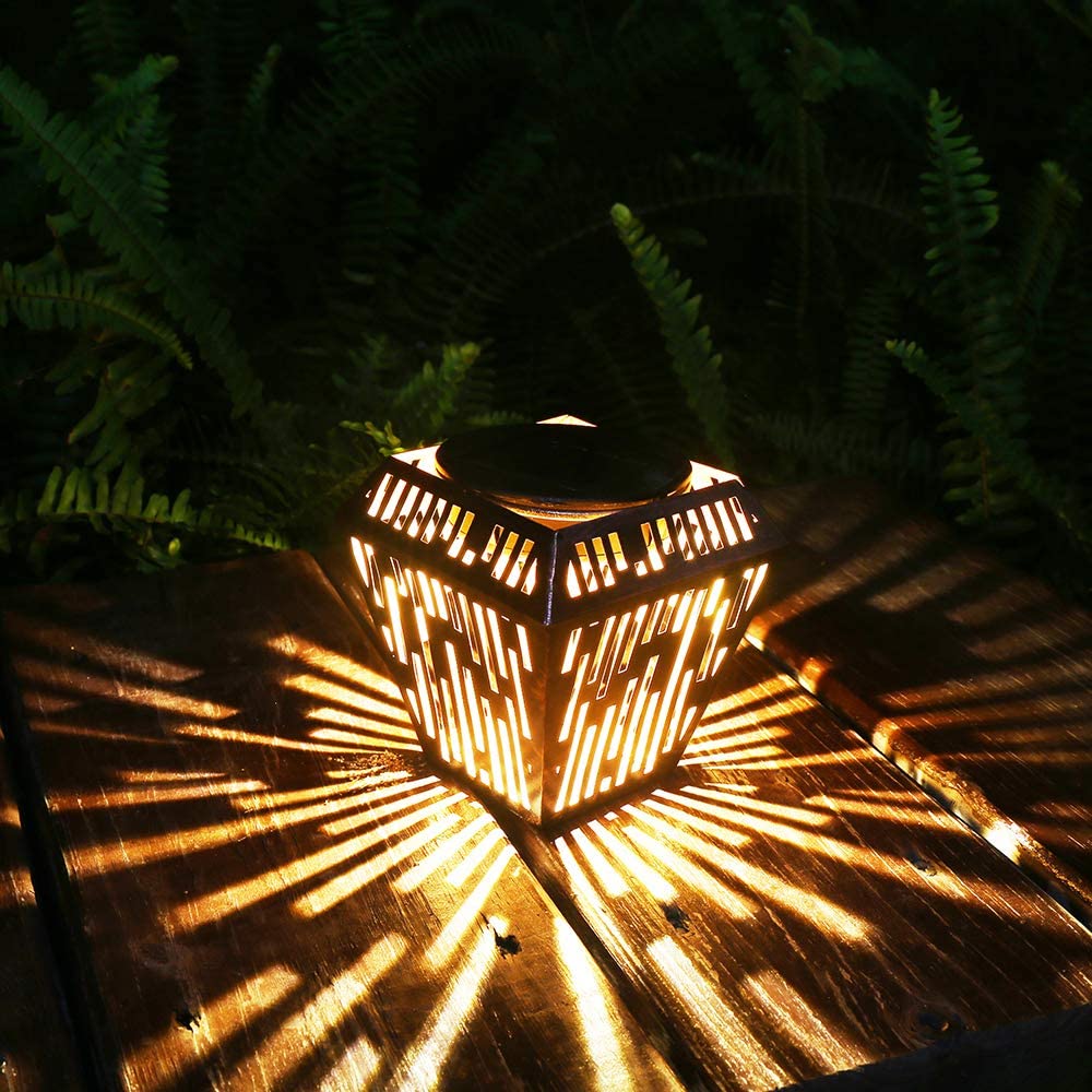 Solar Table Lights Metal Hollow Mini X Solar Outdoor/Indoor Lights for Home Patio Garden Christmas Decorative Lighting