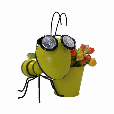 Solar animal Bee with sunglasses LED garden flower pots large outdoor ornament plant pots
