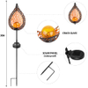 Garden Solar Light Outdoor Carved Metal Warm White Crackle Glass Globe Stake Lights Waterproof LED Pathway Lawn Patio Yard 