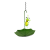 Ecological metal iron recycled green umbrella with cute bee metal bird feeder for sale