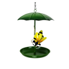 Quality diy covered with unbrella plaform no mess with cute ladybug figurine bird feeder
