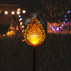 Garden Solar Light Outdoor Carved Metal Warm White Crackle Glass Globe Stake Lights Waterproof LED Pathway Lawn Patio Yard 