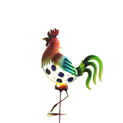 Ornamental Farm Animal Rooster Solar Garden Stakes for Pathway Lawn Factory