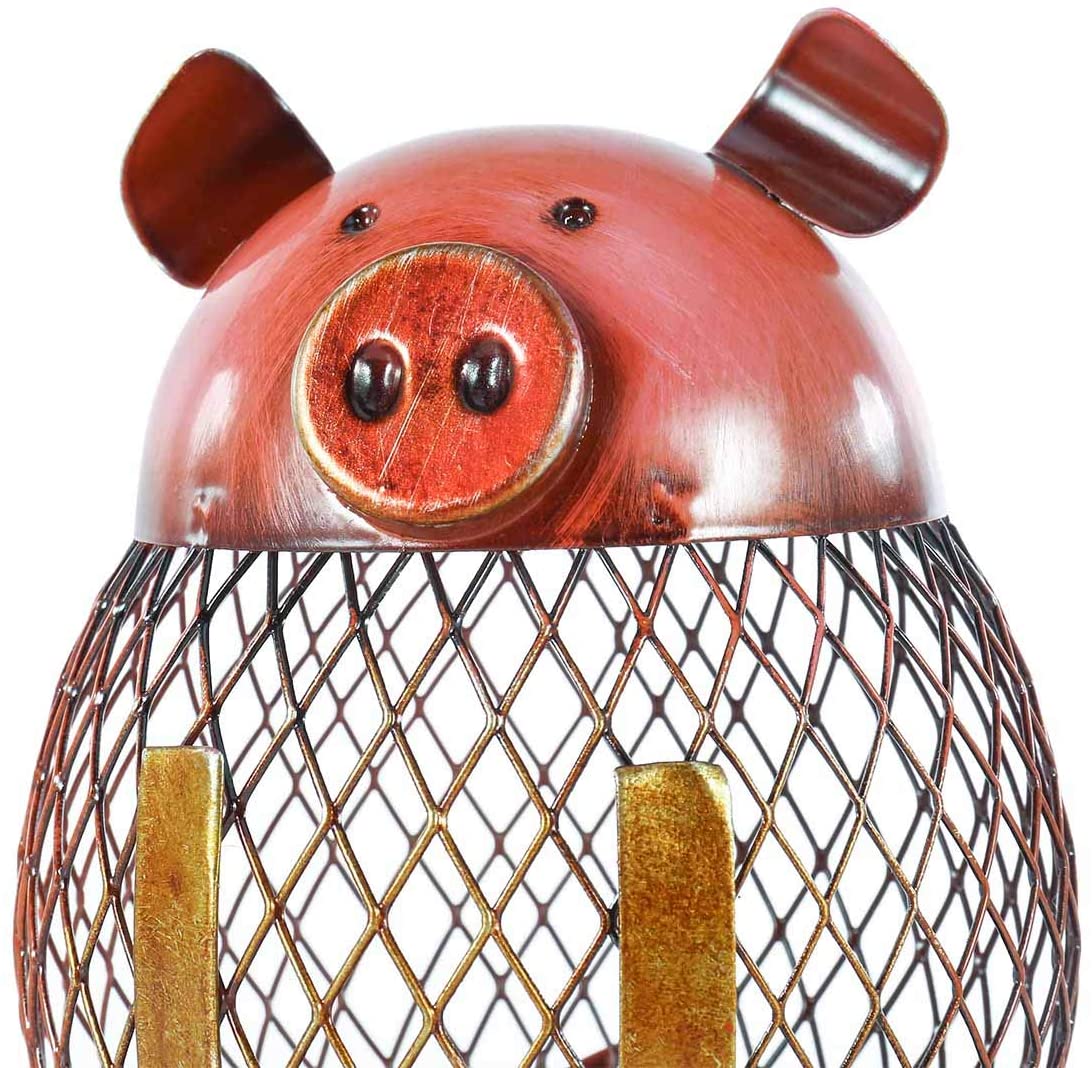 Unique Cute Metal Piggy Bank Pig Iron Money Coin Crash Storage Box