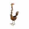 Large long neck tall rooster metal yard art stand plant pot standing flower pot