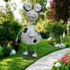 Metal Animal Solar Lights Garden Cow with Solar Eyes Light Up