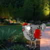 Metal Solar Light Up Chicken Solar Flower Pot for Garden Ornaments