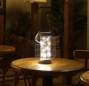 Metal Cage LED Lantern 9.4" Tall Cordless Accent Light with 20pcs Fairy Lights Great for Weddings Parties Patio Events for Indoors Outdoors