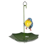 Metal small bird modern frog hanging art bird feeder green umbrella bird feeder bowl