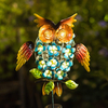 Garden Solar Lights Owl Pathway Outdoor Stake Metal Lights Waterproof Warm White LED for Lawn Patio or Courtyard