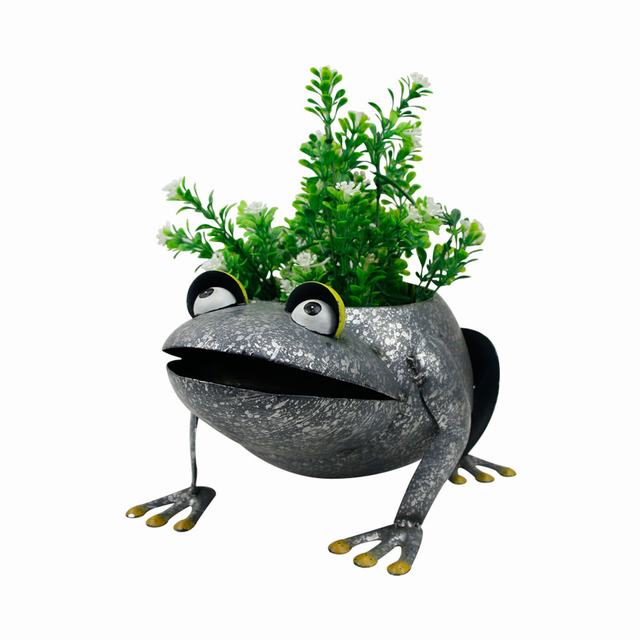 Large garden frog statue cheap flower pots unique galvanized plant pots